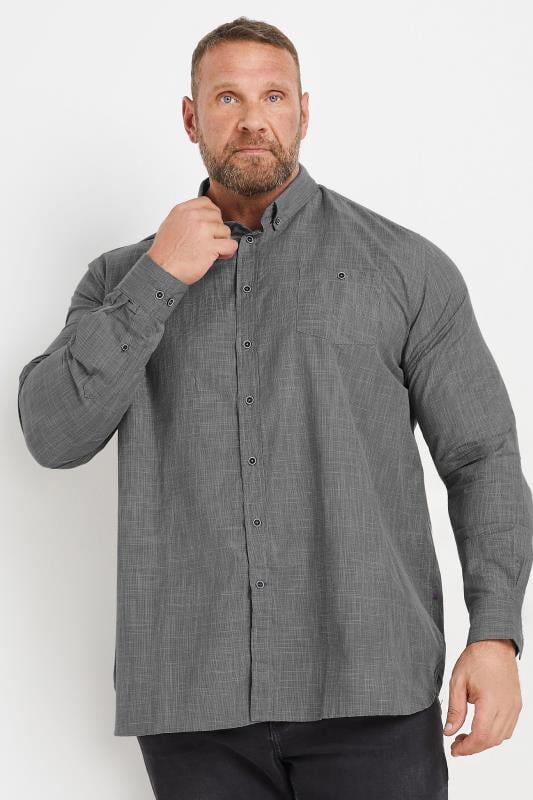 Men's  D555 Big & Tall Charcoal Grey Long Sleeve Shirt