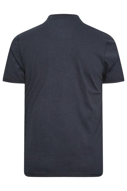 BadRhino Big & Tall Navy Blue Y Neck Slub T-Shirt | BadRhino 4