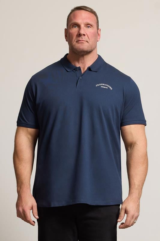 JACK & JONES Big & Tall Navy Blue Archive Polo Shirt