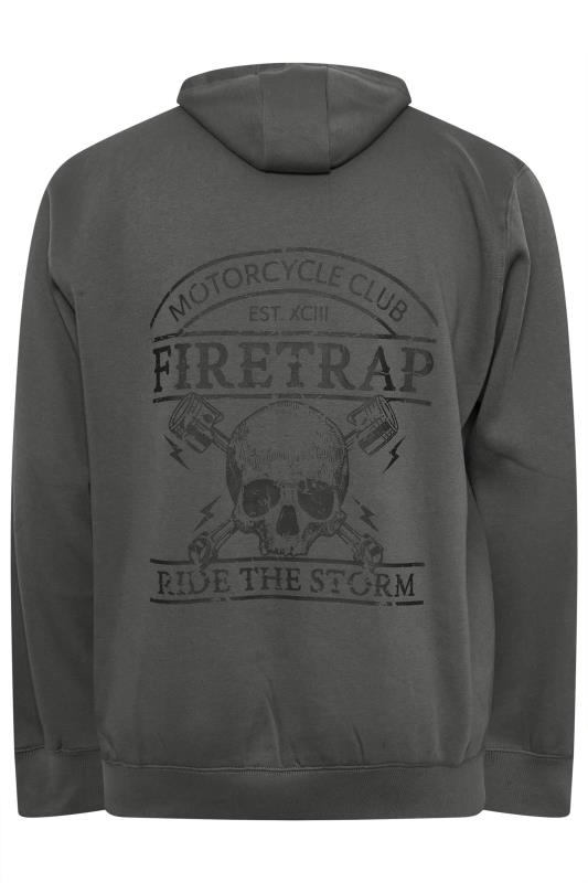 FIRETRAP Big & Tall Stormy Grey Hoodie | BadRhino 5