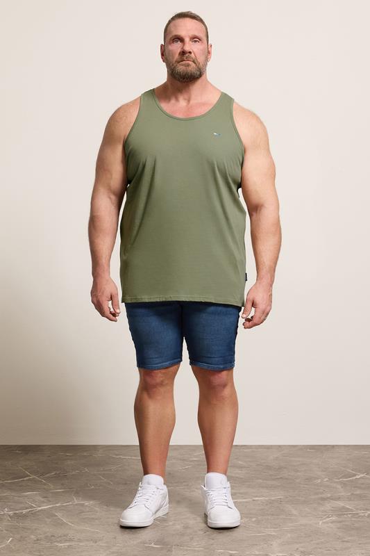 BadRhino Big & Tall 3 PACK Green/Blue/Brown Plain Vest Tops | BadRhino 5