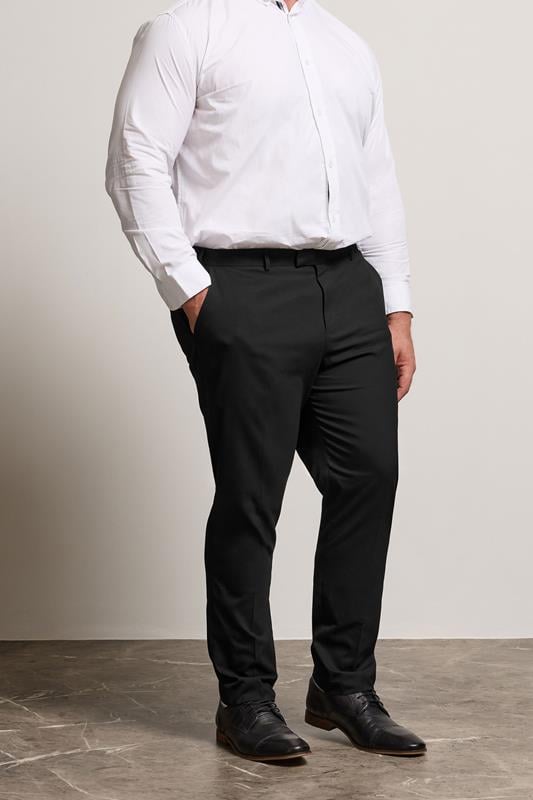 BadRhino Black Plain Suit Trousers | BadRhino 2