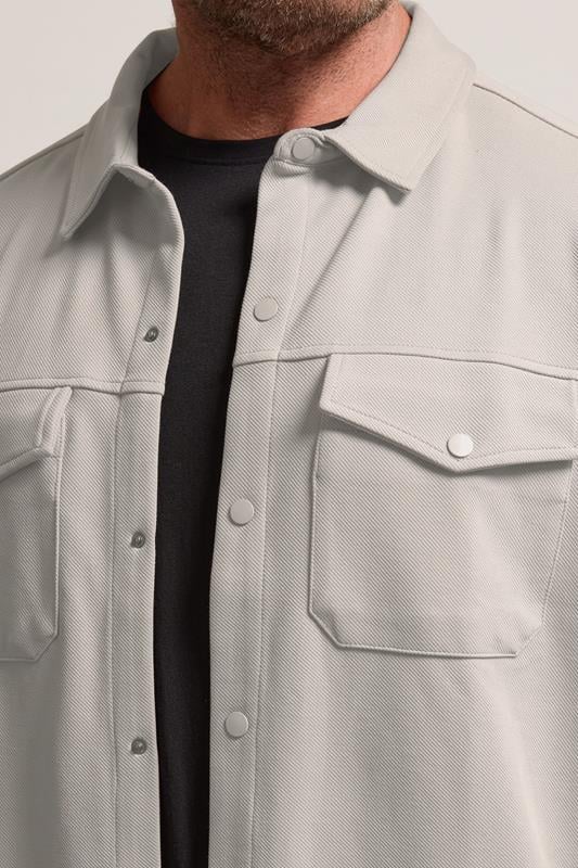 BadRhino Big & Tall Natural Brown Textured Jersey Shacket | BadRhino 4