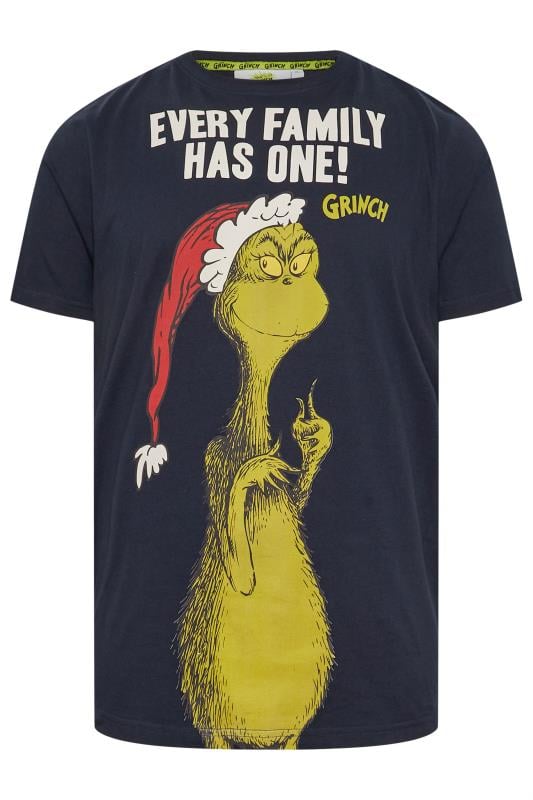 BadRhino Big & Tall Navy Blue Grinch Graphic Christmas T-Shirt | BadRhino 3