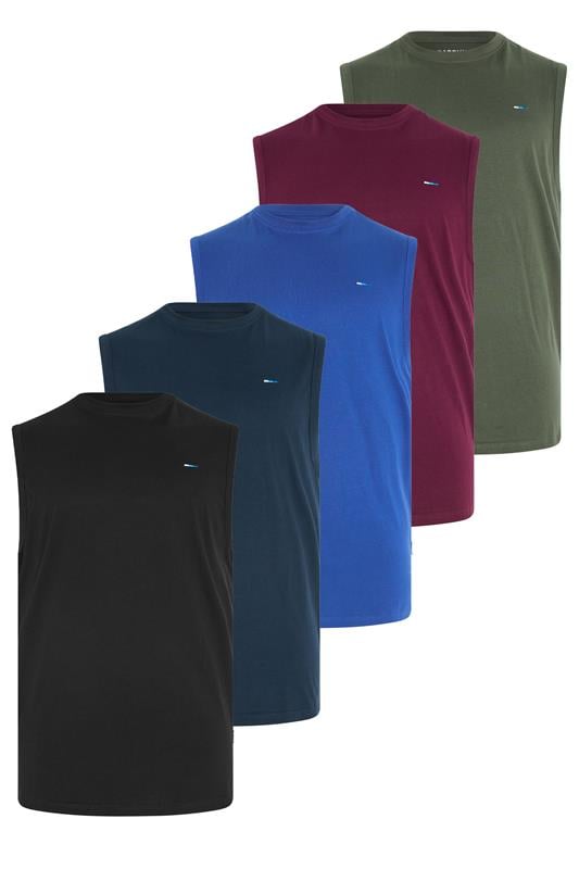  BadRhino Big & Tall Black/White/Burgundy/Blue/Khaki 5 Pack Muscle Vest