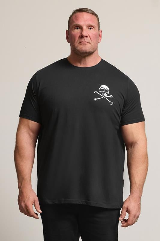 Men's  BadRhino Big & Tall Black Skull & Crossbones Graphic T-Shirt