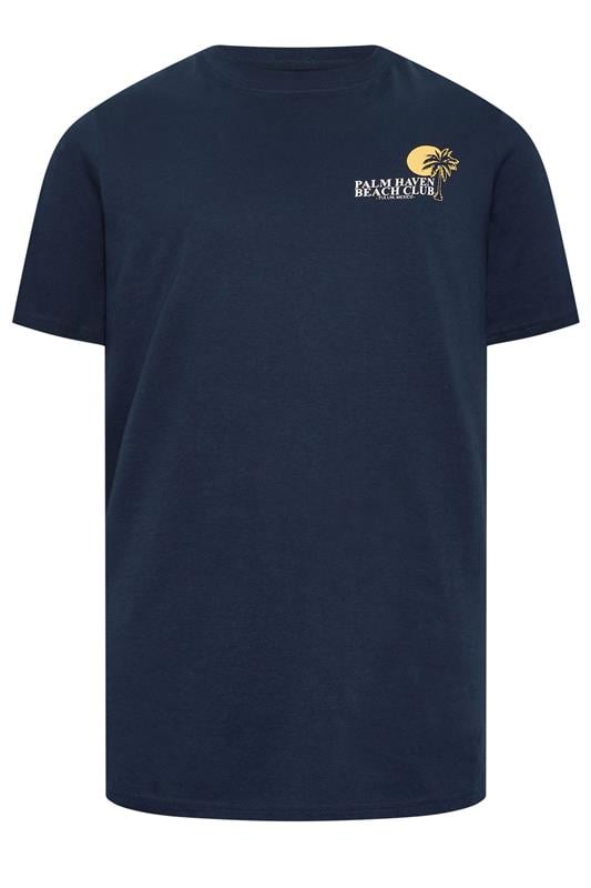 BadRhino Big & Tall Navy Blue Extra Long 'Palm Beach Club' Graphic T-Shirt | BadRhino 6