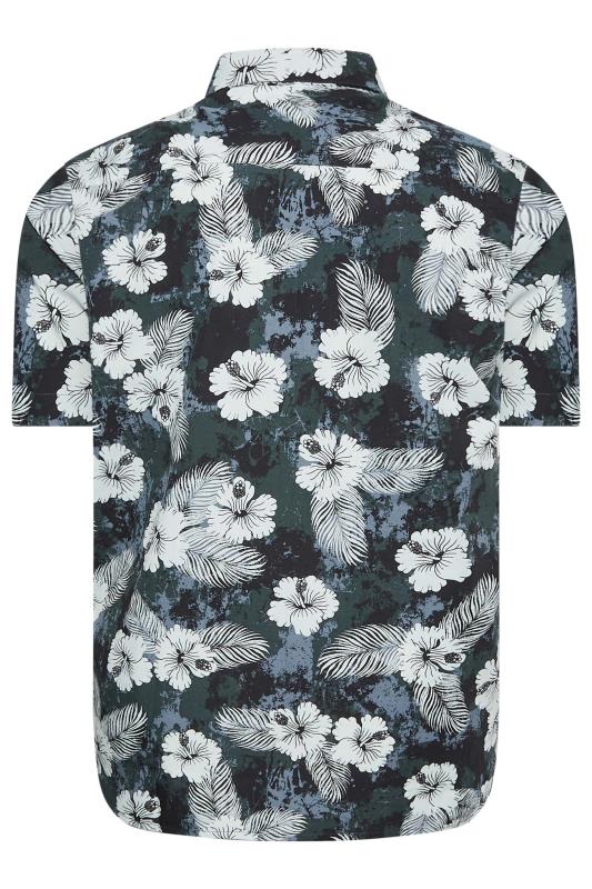 BadRhino Big & Tall Grey Tropical Print Shirt | BadRhino 4