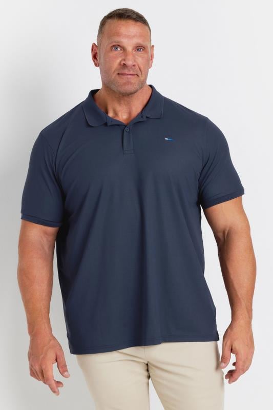 Men's  BadRhino Golf Big & Tall Navy Blue Pique Polo Shirt