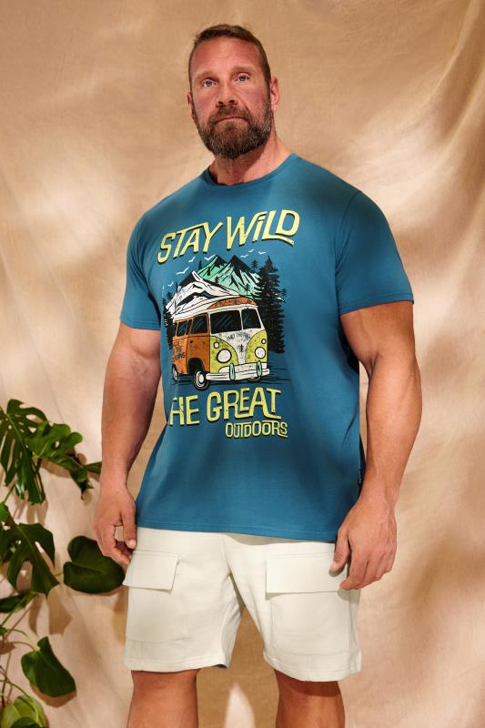 BadRhino Big & Tall Blue 'Stay Wild' T-Shirt | BadRhino 1