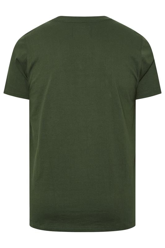 BadRhino Big & Tall Dark Green Embroidered Script T-Shirt | BadRhino 2