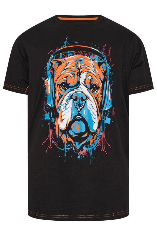 KAM Black Dog Headphones Graphic Print T-Shirt | BadRhino 3