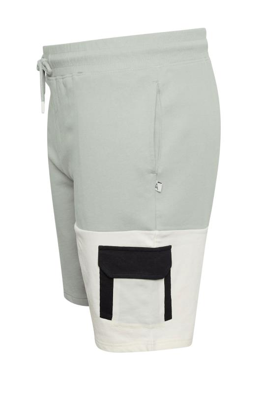 STUDIO A Big & Tall Grey Cut & Sew Panelled Shorts | BadRhino 5