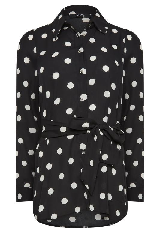 M&Co Black Polka Dot Tie Belt Shirt | M&Co 6