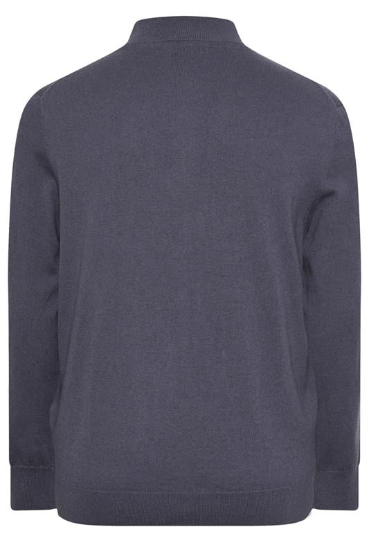 LYLE & SCOTT Big & Tall Grey Cotton Merino Quarter Zip Jumper | BadRhino 2