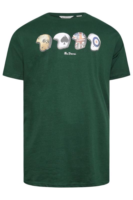 BEN SHERMAN Big & Tall Green Helmets Print T-Shirt | BadRhino 2