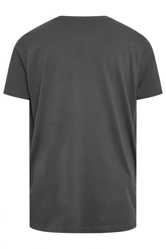 STUDIO A Big & Tall Grey Pocket Detail T-Shirt | BadRhino 5