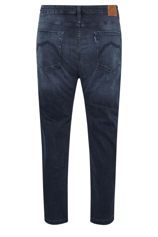 BadRhino Big & Tall Blue Black Washed Denim Stretch Jeans | BadRhino 5