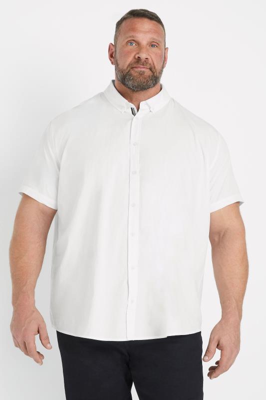 BadRhino Big & Tall 2 PACK White Short Sleeve Poplin Shirts | BadRhino 2