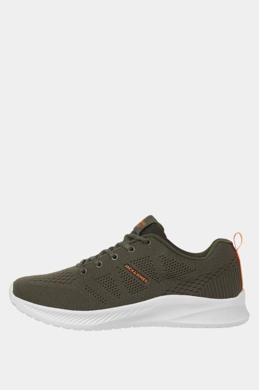 JACK & JONES Olive Green Knit Trainers | BadRhino 3