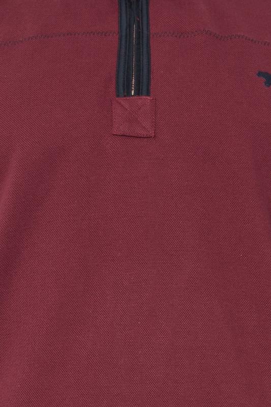 D555 Big & Tall Burgundy Quarter Zip Sweatshirt | BadRhino 3