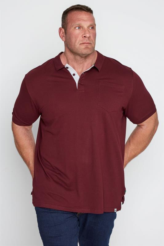 Men's  D555 Big & Tall Burgundy Red Core Polo Shirt