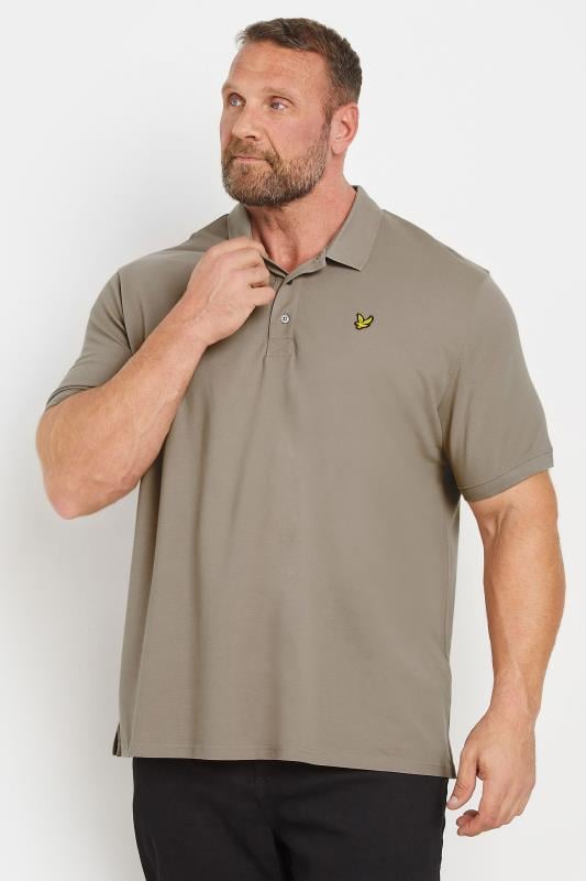 Men's  LYLE & SCOTT Big & Tall Stone Brown Short Sleeve Polo Shirt