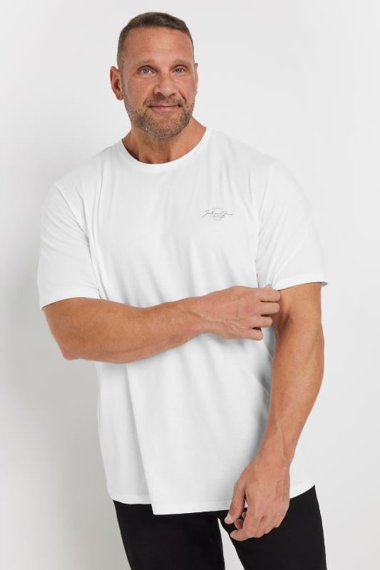 JACK & JONES Big & Tall White 'Ferris' T-Shirt | BadRhino 1