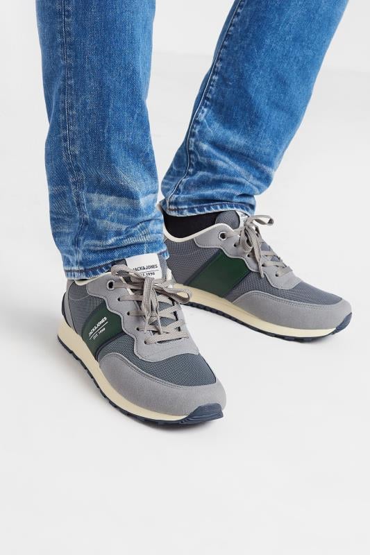 JACK & JONES Grey 'Spirit' Runner Trainers | BadRhino 1