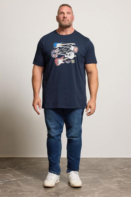 D555 Big & Tall Black 'All Fired Up' Graphic Print T-Shirt | BadRhino 2