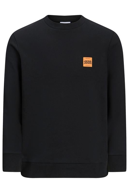 JACK & JONES Big & Tall Black Logo Sweatshirt | BadRhino 1