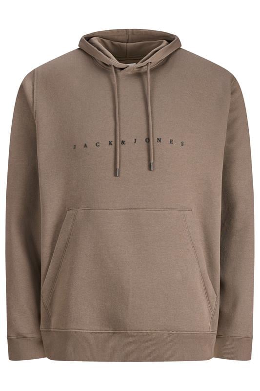 Men's  JACK & JONES Big & Tall Falcon Brown Printed Hoodie