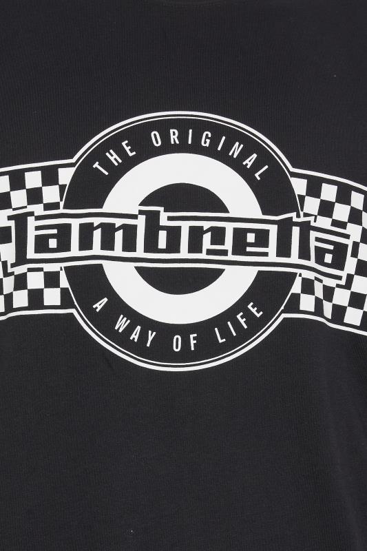 LAMBRETTA Big & Tall Black Checker Logo T-Shirt | BadRhino 4