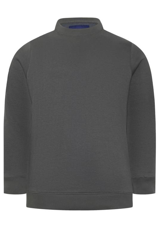 BadRhino Big & Tall Grey Premium Crew Neck Sweatshirt | BadRhino 4