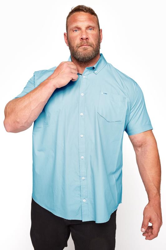 Men's  BadRhino Big & Tall Light Blue Short Sleeve Oxford Shirt