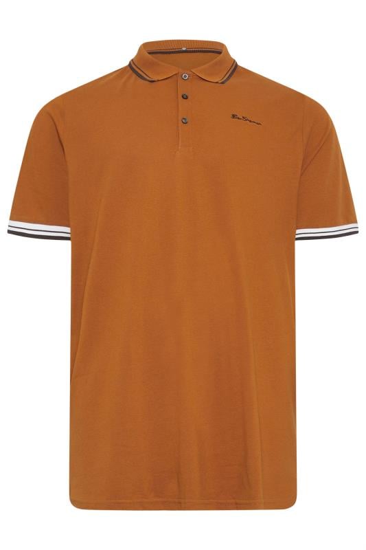 BEN SHERMAN Big & Tall Orange Signature Pique Polo Shirt | BadRhino 3