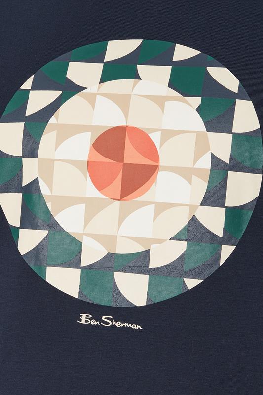 BEN SHERMAN Big & Tall Navy Blue Signature Target Printed T-Shirt | BadRhino 3