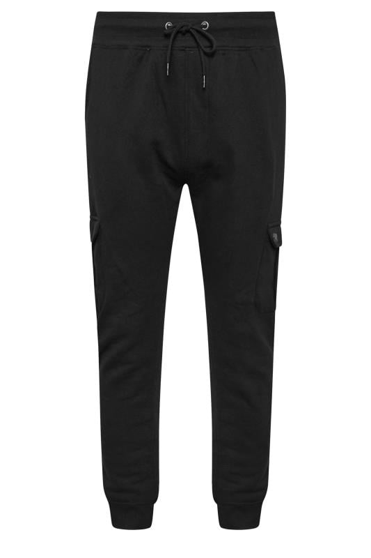 D555 Big & Tall Black Cargo Pocket Joggers | BadRhino 5