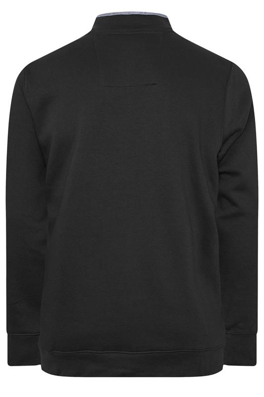 D555 Big & Tall Black Embroidery Quater Zip Fleece | BadRhino 2