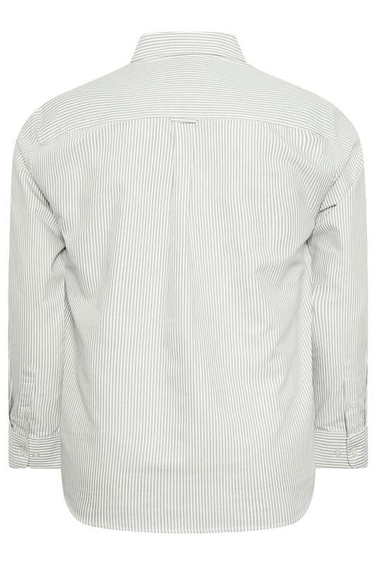 BadRhino Big & Tall Green Stripe Long Sleeve Oxford Shirt | BadRhino 3