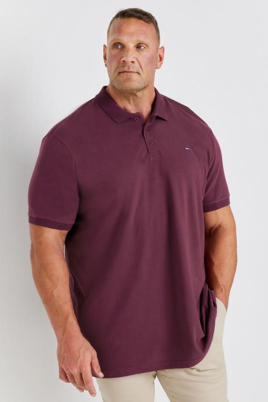 Men's  BadRhino Big & Tall Windsor Wine Red Extra Long Core Polo Shirt