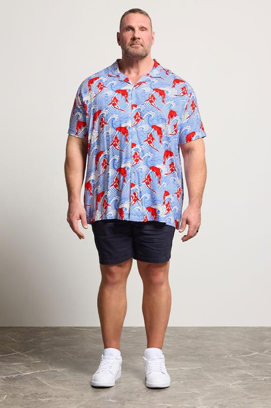 BadRhino Big & Tall Blue Koi Fish Print Shirt | BadRhino 2