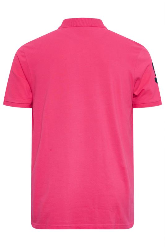 U.S. POLO ASSN. Big & Tall Pink Player 3 Pique Polo Shirt | BadRhino 4