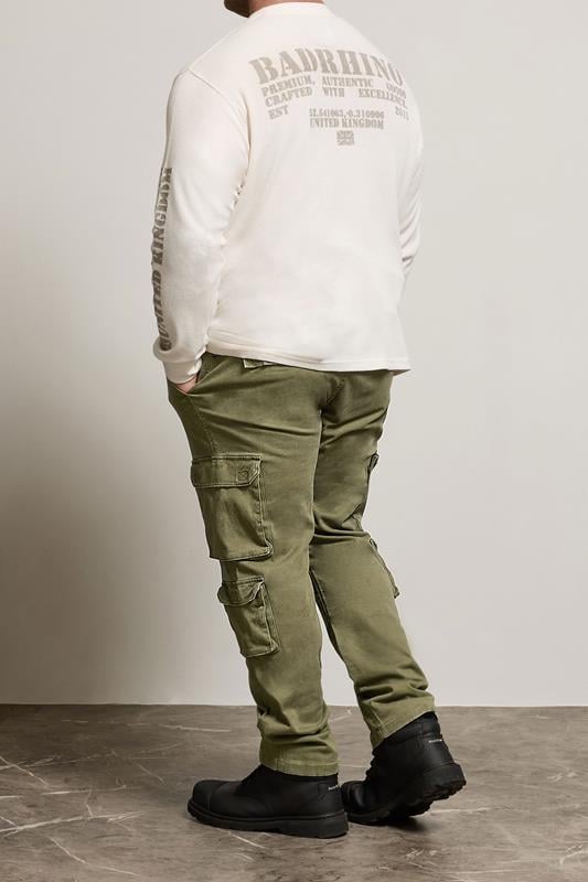 BadRhino Big & Tall Olive Green Cargo Trousers | BadRhino 3