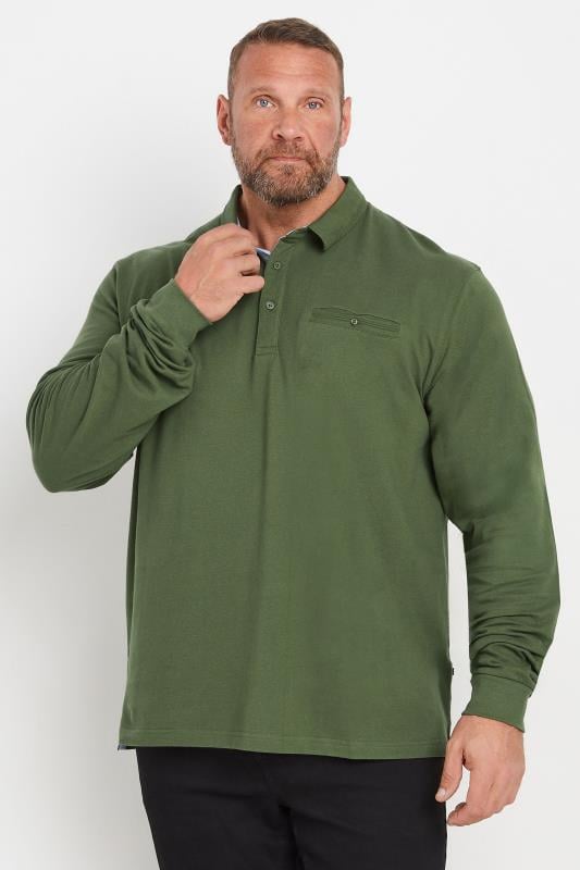 KAM Big & Tall Olive Green Pique Polo Shirt | BadRhino 1