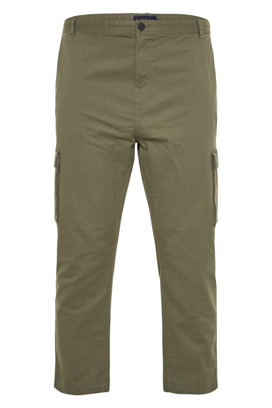 BadRhino Khaki Green Stretch Cargo Trousers | BadRhino