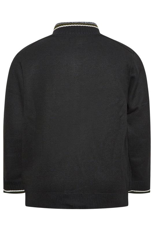 D555 Big & Tall Black Zip Through Sweatshirt | BadRhino 3