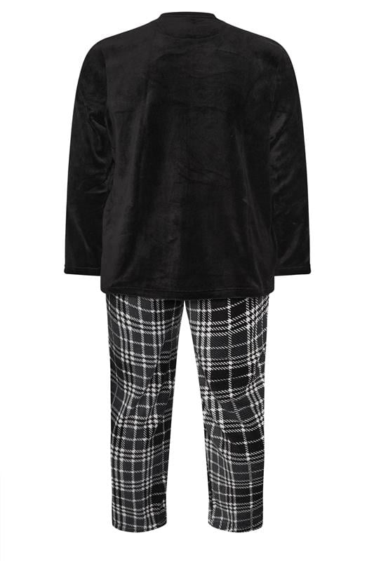 BadRhino Big & Tall Black Check Fleece Lounge Set | BadRhino 2