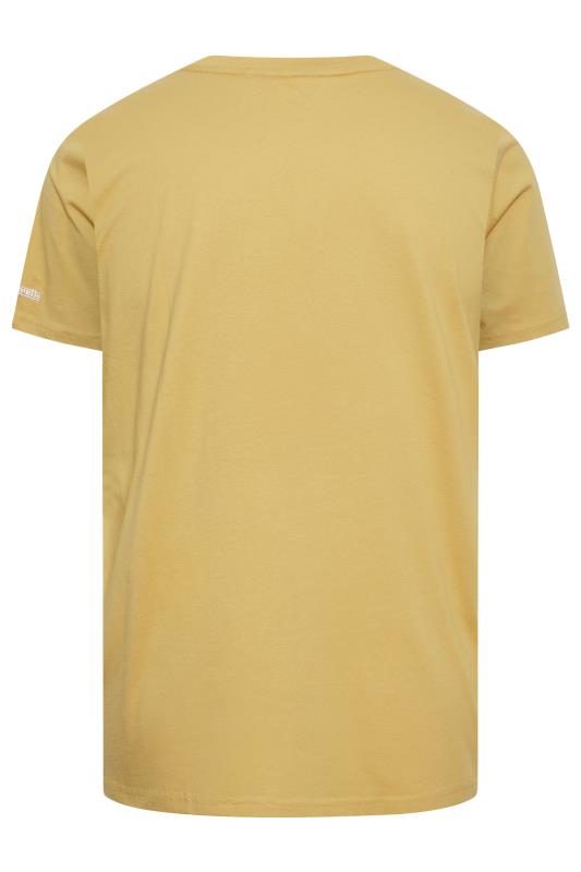 LAMBRETTA Big & Tall Plus Size Yellow 'Lambretta' Slogan T-Shirt | BadRhino  4
