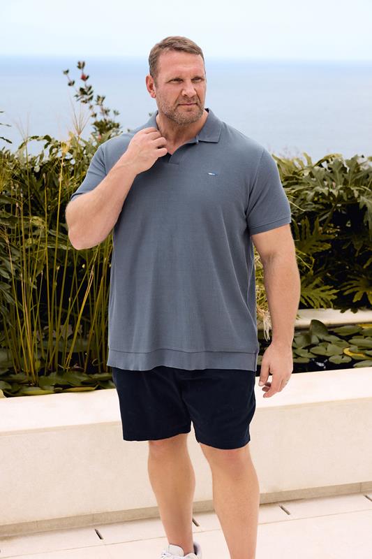  BadRhino Big & Tall Blue Ribbed Trophy Polo